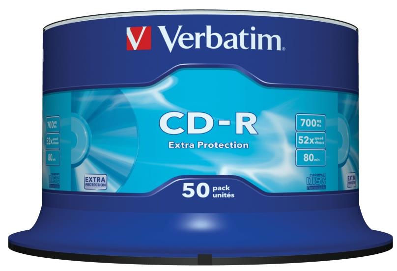 707251  43351 CD-R VERBATIM 700Mb 52X Spindle (50) 